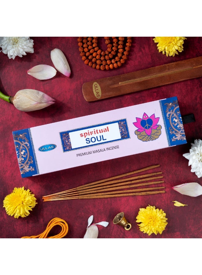 Ullas Spiritual Soul Agarbathi Premium Masala Incense Sticks with Floral Fragrance (80 Sticks) With Stick Holder - Image 3
